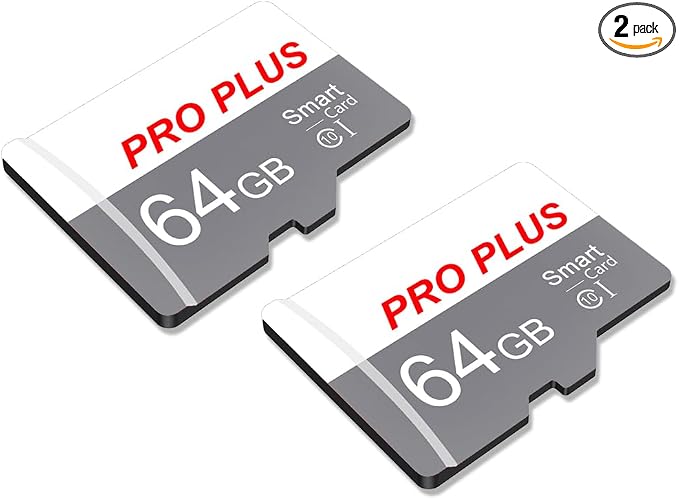 2 Pack TF Card 64GB with Adapter, High Speed Memory Card, UHS-I C10 A1 Memory by Bliksem