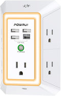 3-Sided Outlet Extender with Night Light by POWRUI
