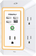 3-Sided Outlet Extender with Night Light by POWRUI