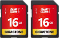 Gigastone 16GB SDHC Memory Card, 2 Pack Premium Series, Transfer Speed Up to by Gigastone