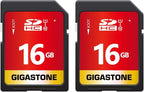 Gigastone 16GB SDHC Memory Card, 2 Pack Premium Series, Transfer Speed Up to by Gigastone