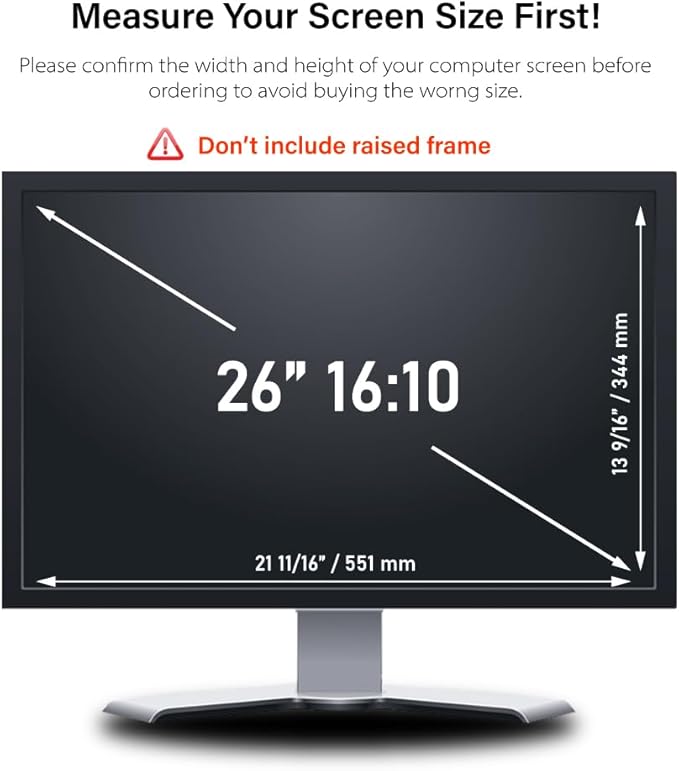 26 Inch - 16:10 Aspect Ratio - Computer Privacy Screen Filter - Image 6