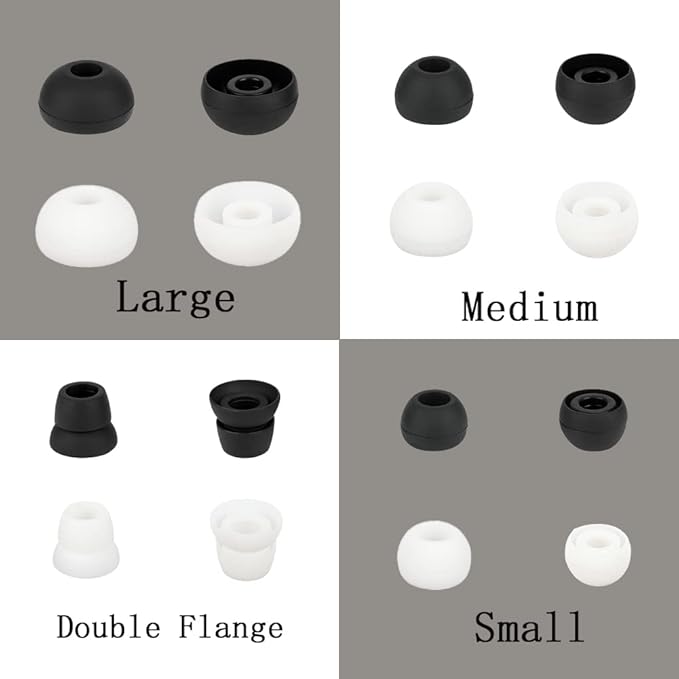 Replacement Earbud Tips Silicone Ear Tips Earbuds Buds Set Compatible - Image 3