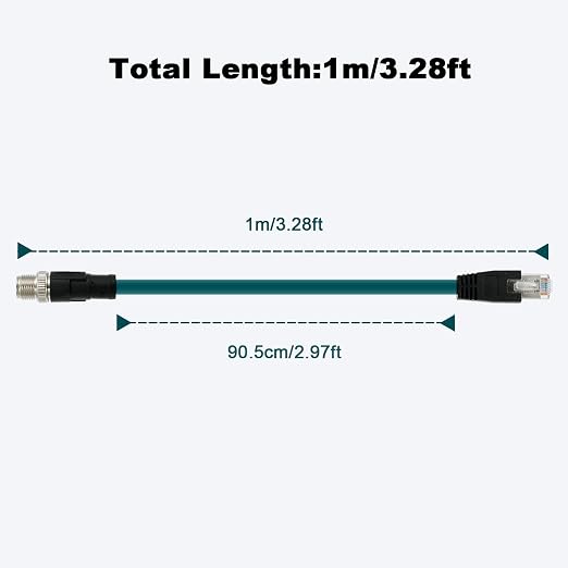 Alvin's Cables M12 8 Pin Male to RJ45 Shielded Ethernet Cable M12 X Coded 8 - Image 8