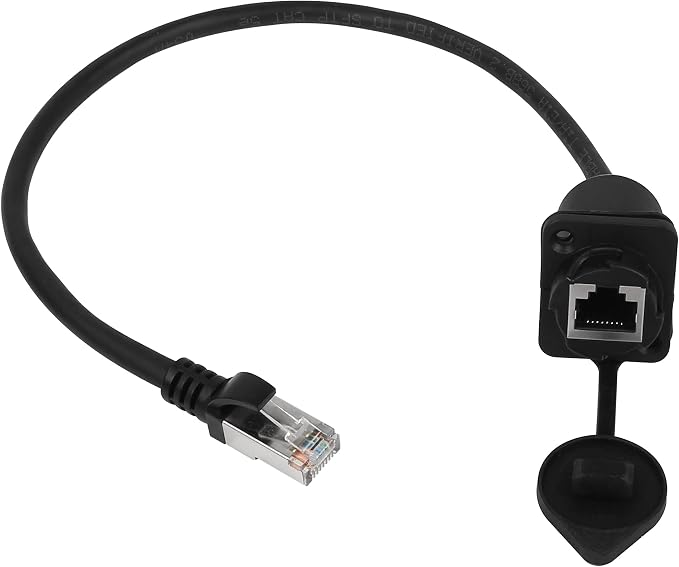 CERRXIAN 35cm RJ45 Male to Female Cat5 5e 6 Waterproof Panel Mount LAN Network by CERRXIAN