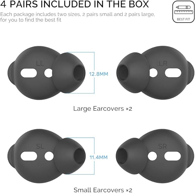 AhaStyle 4 Pairs AirPods Ear Tips Silicone Earbuds Cover Compatible - Image 2
