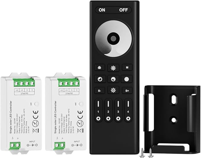 BTF-LIGHTING 5050SMD FCOB COB Dimming RF 2.4GHz Wireless Remote RC01RFB &2PCS by BTF-LIGHTING
