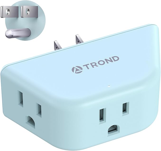 TROND Outlet Extender, 3 Way Angled Plug Splitter, 3-Prong Grounded Wall Outlet by TRONDOfficial