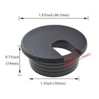 HAHIYO 2Pcs 1.5Inch/38mm Black ABS Plastic U-Shaped Desk Grommet Wire Grommet - Image 2