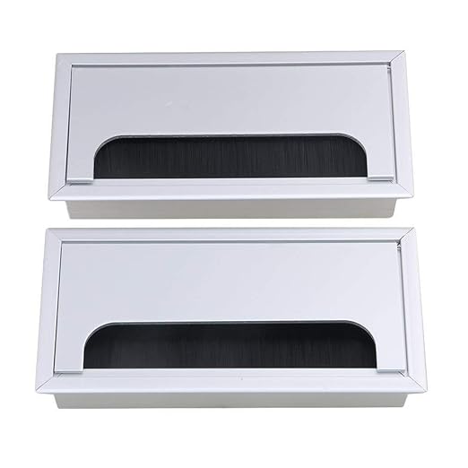 2PCS Desk Grommet Metal Rectangle Desk Cord Cable Hole Cover Grommet by Unknown