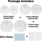 Earbud Tips - 9 Pairs Replacement Ear Tips Compatible - Image 2