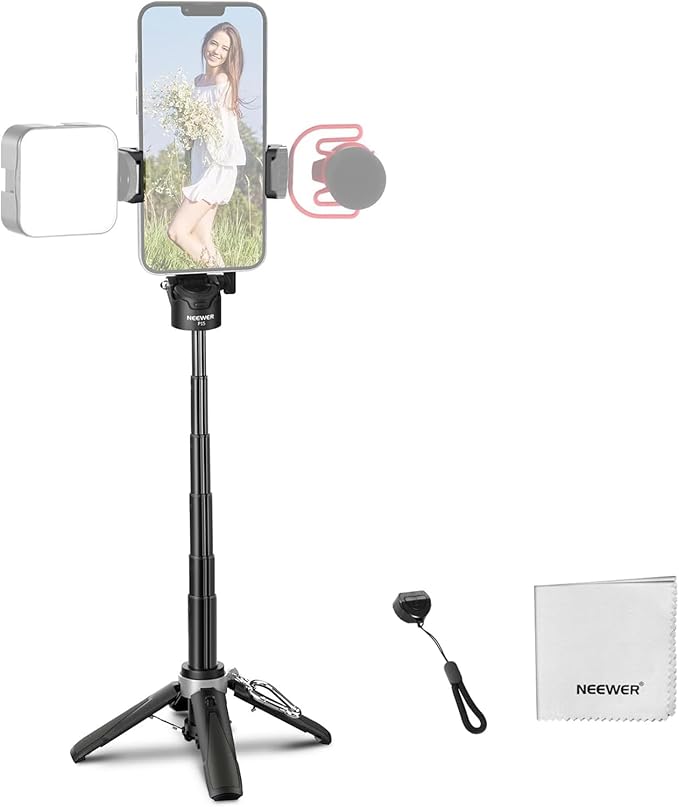 NEEWER Selfie Stick Tripod for iPhone, Lightweight Foldable Mini Travel 360° by Neewer