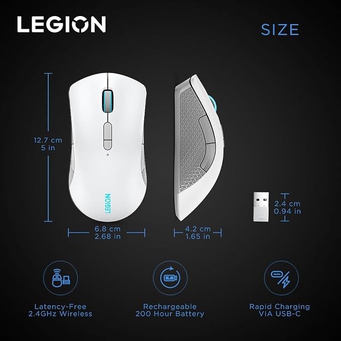 Lenovo Legion M600 RGB Wireless Gaming Mouse – 16, 000 DPI, 9 Programmable - Image 10
