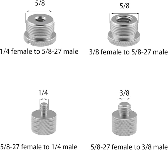 TAODAN 8PCS Black and Silver Aluminum Alloy Microphone Adapter Screws Set - Image 4
