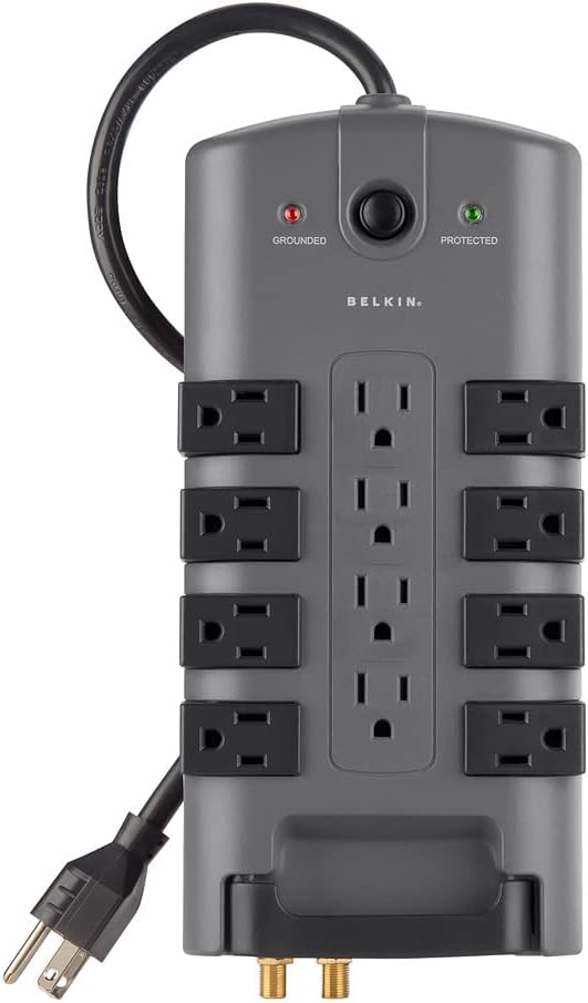 Belkin Surge Protector w/ 8 Rotating & 4 Standard Outlets - 8ft Sturdy - Image 2