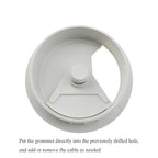 HAHIYO 2Pcs 2.4Inch/60mm White ABS Plastic Sector-Shaped Desk Grommet Wire - Image 4