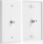 1-Port TV Cable Wall Plate F Connector Wall Plate Coax Wall Plate Video Wall - Image 2