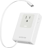 Flat USB C Wall Charger with 31.5in Retractable Type-C Cable, 5-in-1 Slim Wall by GITRYIN