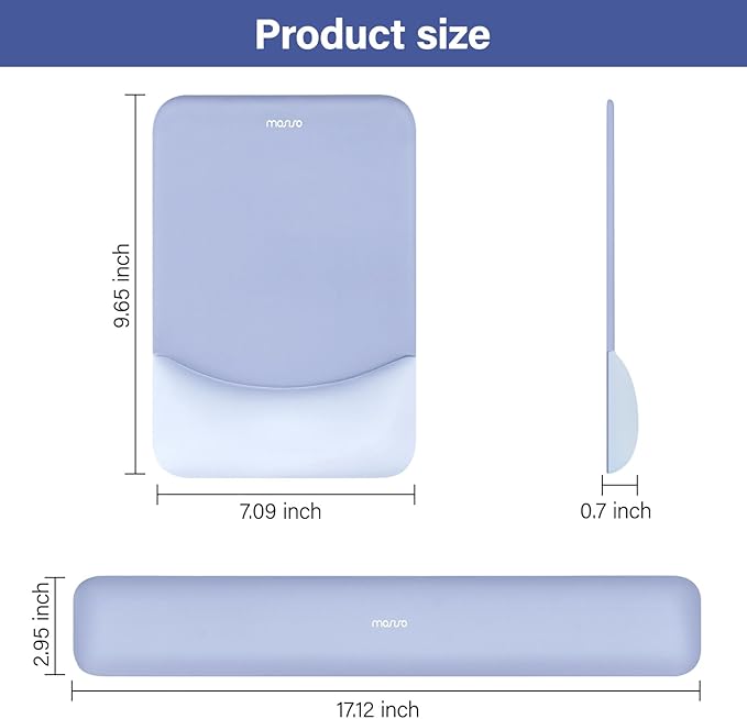 MOSISO Wrist Rest Support for Mouse Pad&Keyboard Set, Rectangular Ergonomic - Image 7