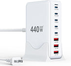 USB C Charger Block 440W Charging Station Hub, 8 Port GaN III Fast Charging by BODSEIEOU