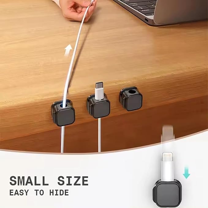 Generic 6 Pack Magnetic Cord Holder, Adhesive Wire Organizer, Under Desk Cable - Image 5
