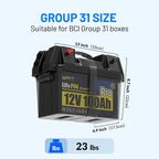 12V 100Ah LiFePO4 Lithium Battery, BCI Group 31, Deep Cycle Up to 15000 Cycles - Image 7