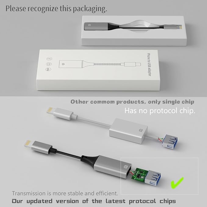 IVSHOWCO Lightning to USB Adapter, USB Camera Adapter - Image 6