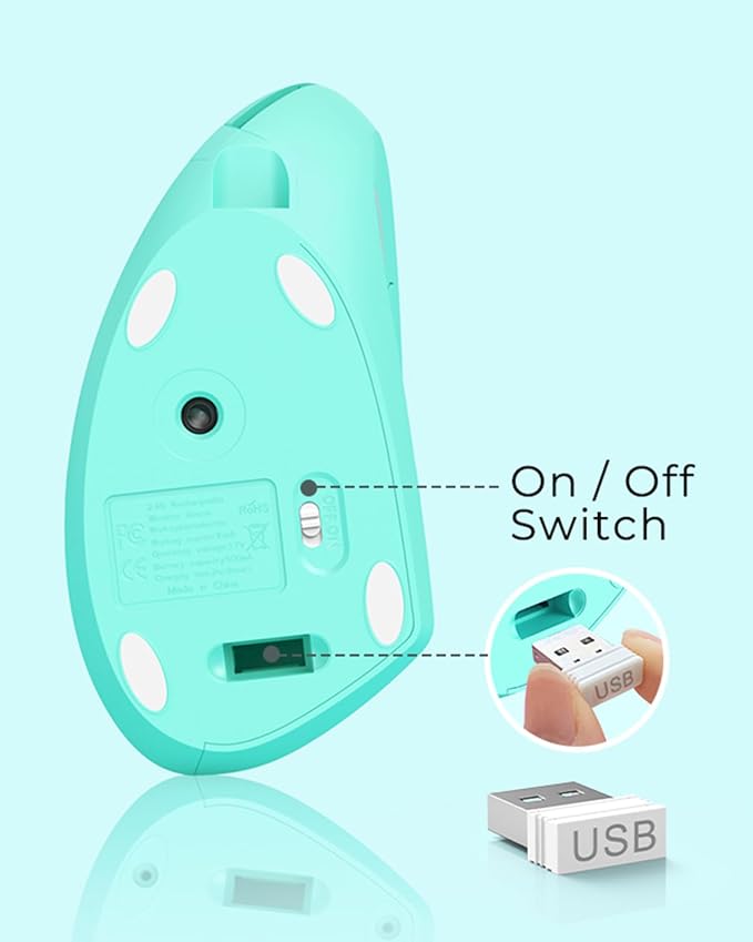 Lekvey Ergonomic Mouse, Vertical Wireless Mouse Rechargeable 2.4 GHz Optical - Image 8