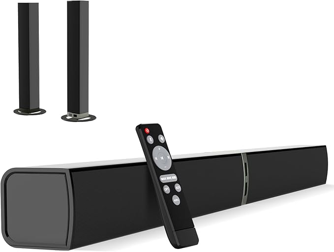 MZEIBO Sound Bar for Smart TV, 80W Bluetooth Soundbar 2 in 1 Detachable Design by MZEIBO