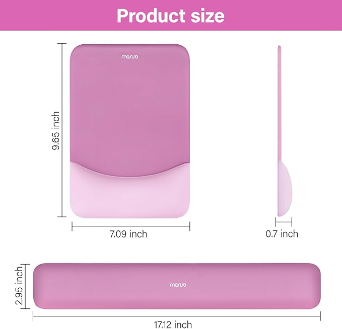 MOSISO Wrist Rest Support for Mouse Pad&Keyboard Set, Rectangular Ergonomic - Image 7