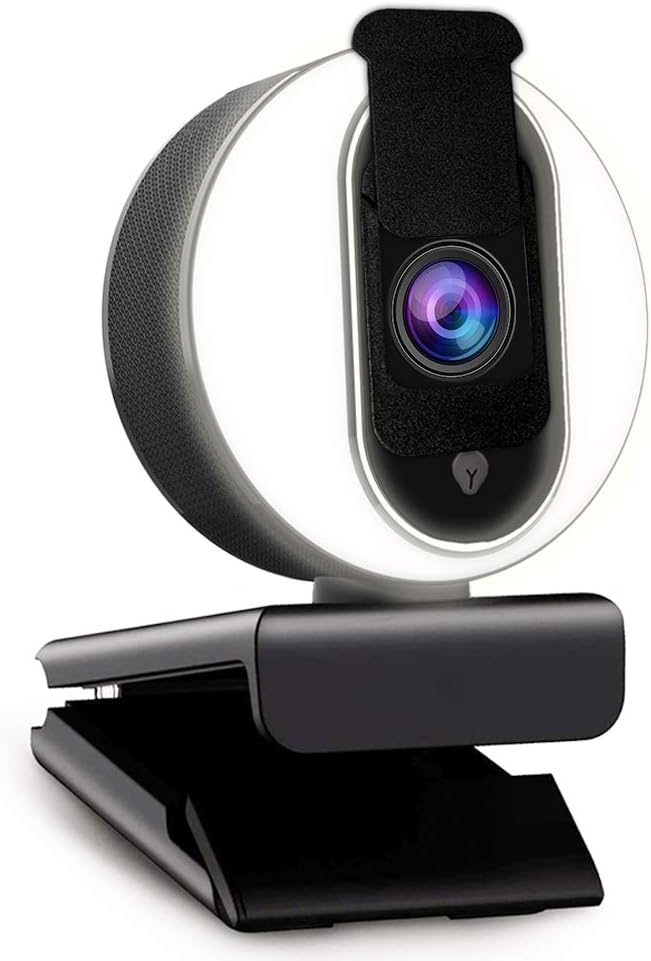 NexiGo N680E 1080P Webcam with Ring Light, Privacy Cover and Dual Microphone by NexiGo