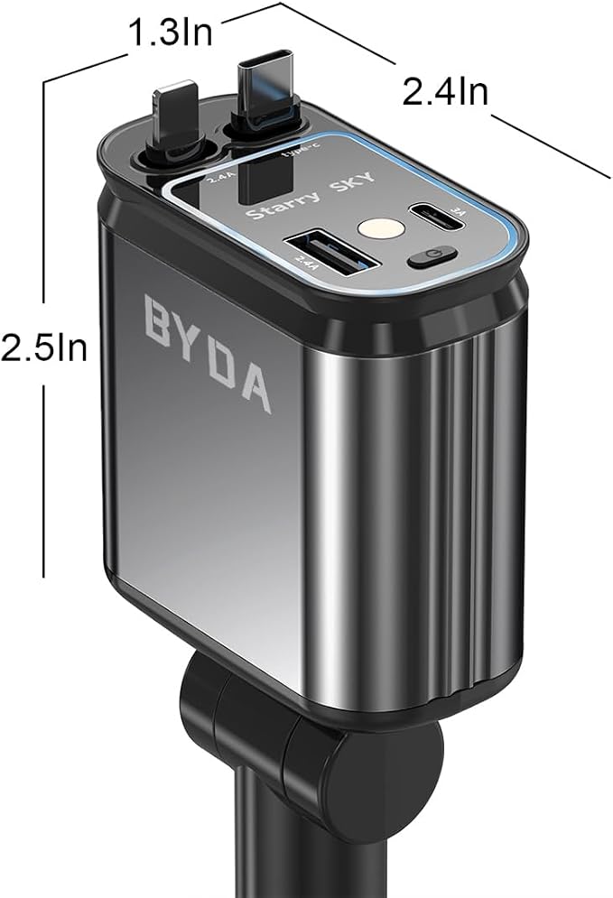 Fast Car Charger 4 in 1 Retractable Car Charger 69W - Image 7