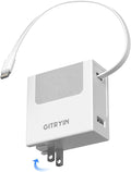 Portable Charger Block, Retractable Wall Charger, 40W PD Fast Charging Block by GITRYIN