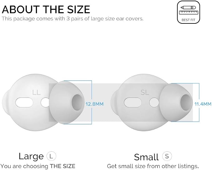 AhaStyle 3 Pairs Ear Tips Silicone Earbuds Cover Compatible - Image 2