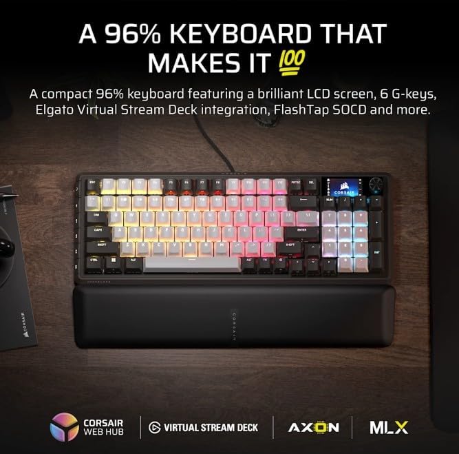 Corsair Vanguard 96 Wired Mechanical Gaming Keyboard – 96% Layout, MLX Quantum - Image 2