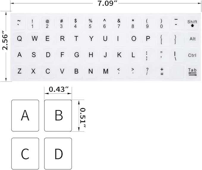 English Keyboard Stickers, Universal Keyboard Replacement Letters English White - Image 2