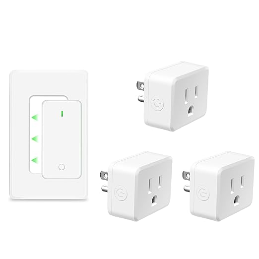 NineLeaf Wireless Remote Control Outlet Plug Kit, 3 Square Plug-in Light Outlets by NineLeaf