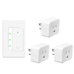 NineLeaf Wireless Remote Control Outlet Plug Kit, 3 Square Plug-in Light Outlets by NineLeaf
