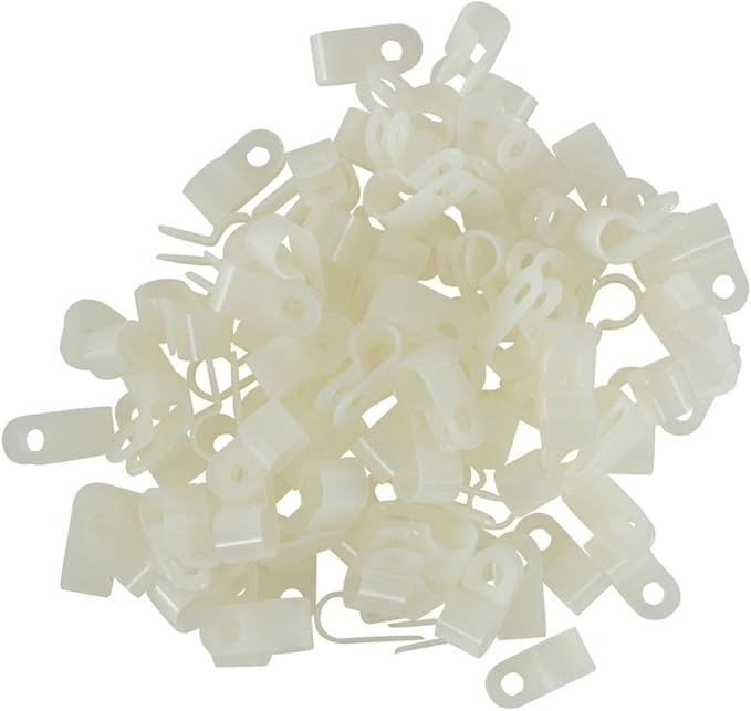 GTSE White Nylon Plastic Cable Clamps, 5/16" Screw Mounts - Image 3