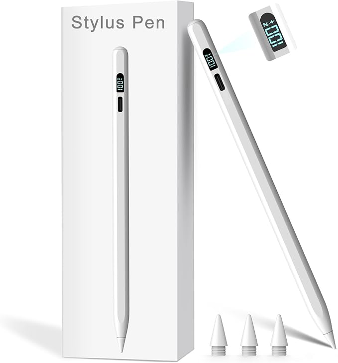 Stylus Pen for iPad M3/M4/9/10th Generation, LED Display Fast Charge Pencil by StylusHome