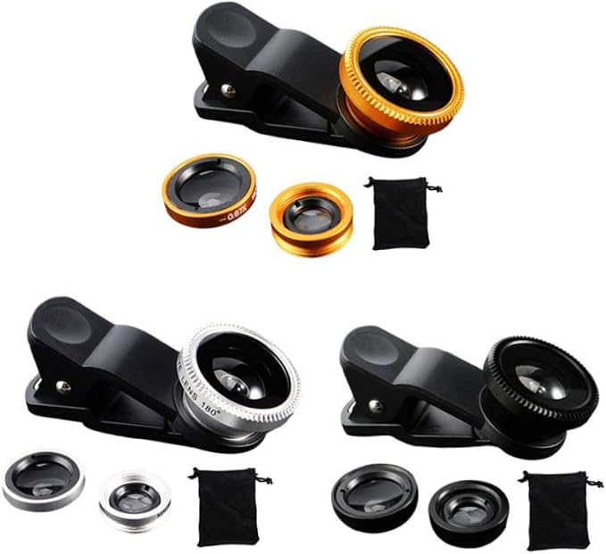 Phone Fisheye Lens 3in1 Wide Angle Fish Eye Macro Lenses Clip-on Universal Lens - Image 4