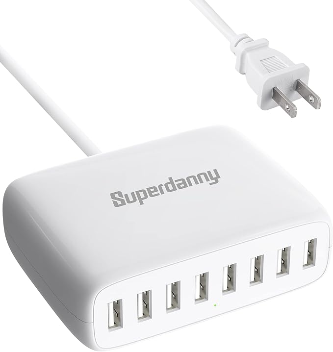 USB Charger Station, SUPERDANNY 8-Port Desktop Charging Station by SUPERDANNY