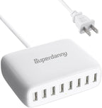 USB Charger Station, SUPERDANNY 8-Port Desktop Charging Station by SUPERDANNY