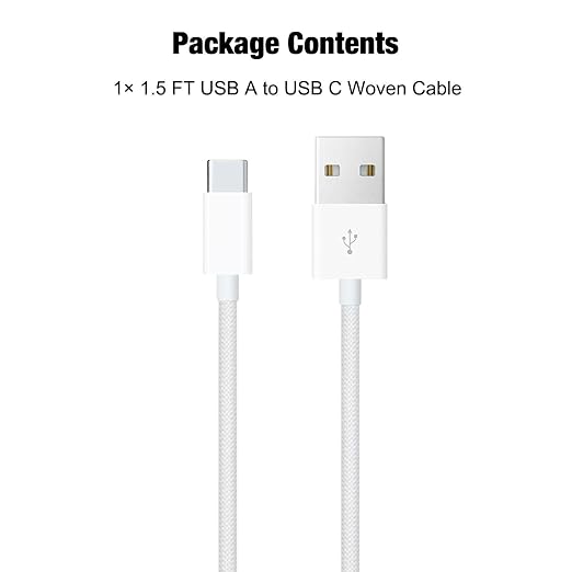 1.5FT Short IPhone 17/16E/16/15 Woven Cable, USB A to USB C CarPlay Charger - Image 7