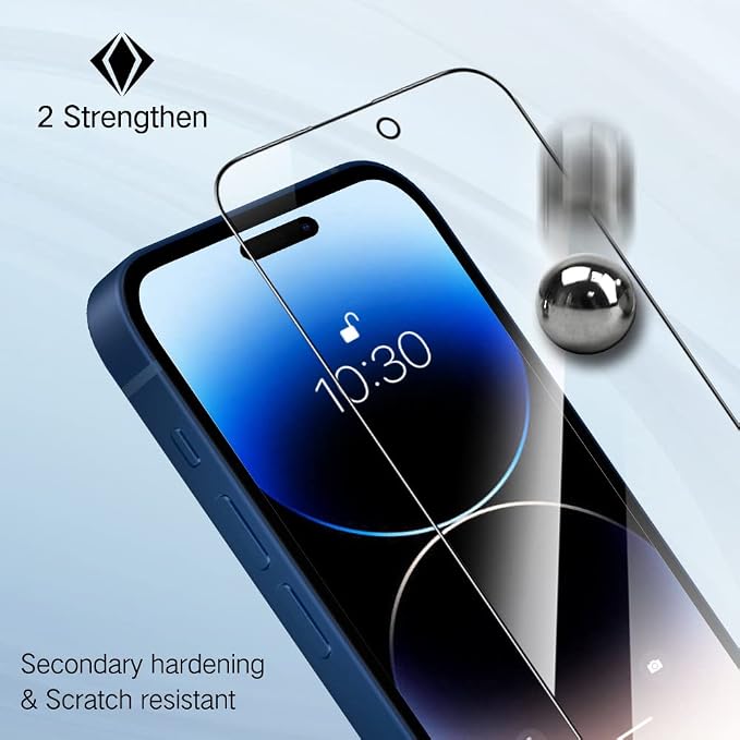 PERFECTSIGHT 2 Pack Compatible for iPhone 14 Pro Screen Protector 6.1 Inch - Image 6