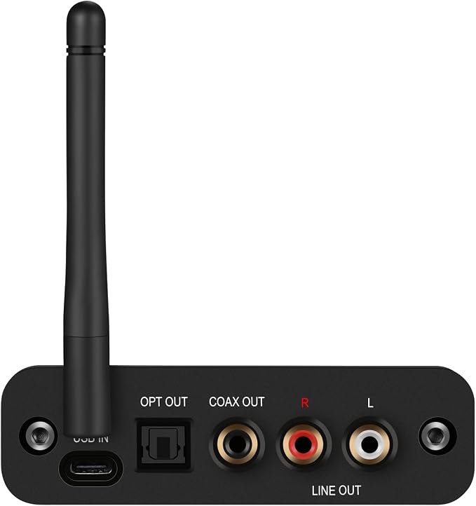 B2 aptX HD, LDAC Hi-Fi Bluetooth 5.1 Audio Receiver, Analog Stereo RCA Output by BluDento