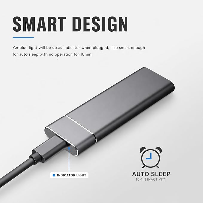 1TBExternal Hard Drive, Portable Solid State Hard Drive, Ultra Slim External - Image 4
