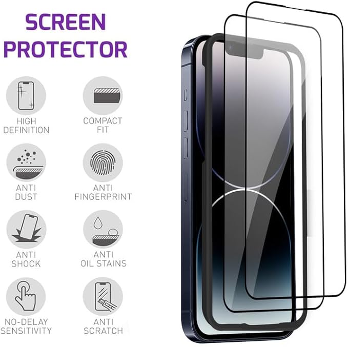 iPhone 14/13/13 Pro Screen Protector Tempered Glass and Installation Tool - Image 3