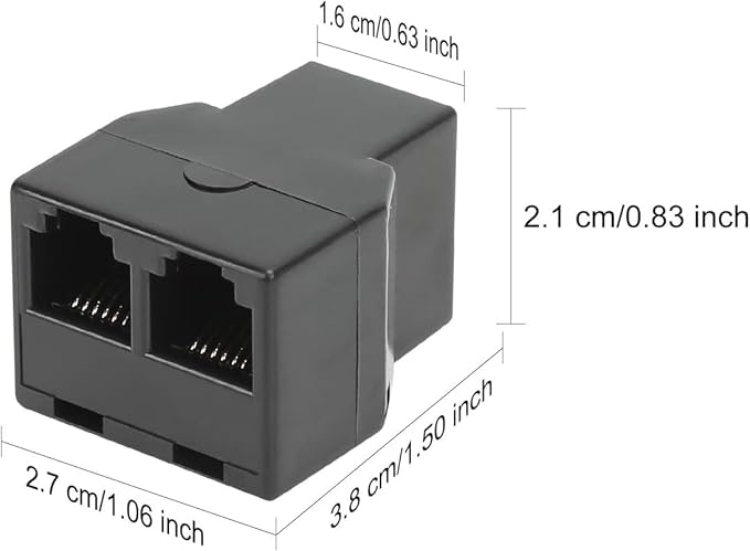 Uvital RJ12 6P6C 3 Female Telephone Line Splitters, Phone Jack Splitter - Image 2