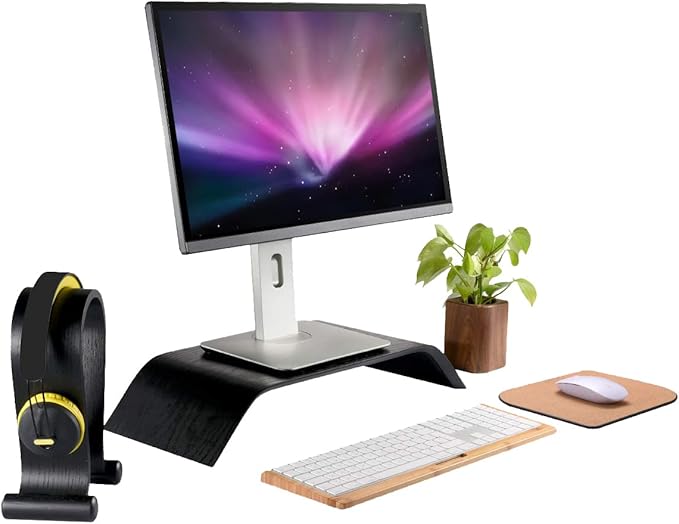 SAMDI Wooden Computer Monitor Stand, Desktop Accessories, Laptop Stand - Image 5